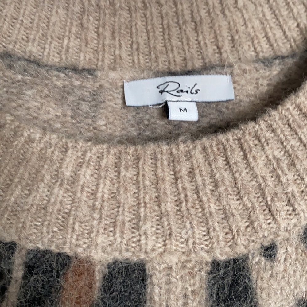Rails Wool Cheetah Print Sweater. Size M - image 2